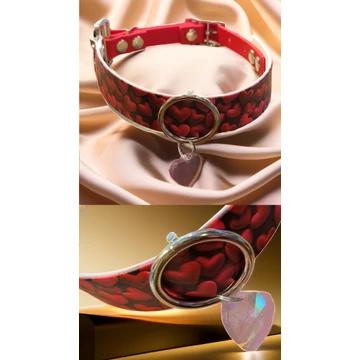 Szív mintás valentin napi nyakörv
